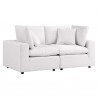 Modway Commix Overstuffed Outdoor Patio Loveseat in White - Front Side Angle