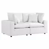 Modway Commix Overstuffed Outdoor Patio Loveseat in White - Front Side Angle - Modway Commix Overstuffed Outdoor Patio Loveseat in White - Front Side Angle