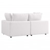 Modway Commix Overstuffed Outdoor Patio Loveseat in White - Back Side Angle