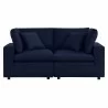 Modway Commix Sunbrella® Outdoor Patio Loveseat in Navy - Front Angle - Modway Commix Sunbrella® Outdoor Patio Loveseat in Navy - Front Angle