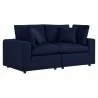 Modway Commix Sunbrella® Outdoor Patio Loveseat in Navy - Front Side Angle - Modway Commix Sunbrella® Outdoor Patio Loveseat in Navy - Front Side Angle