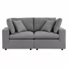 Modway Commix Sunbrella® Outdoor Patio Loveseat in Gray - Front Angle - Modway Commix Sunbrella® Outdoor Patio Loveseat in Gray - Front Angle