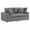Modway Commix Sunbrella® Outdoor Patio Loveseat in Gray - Front Side Angle
