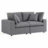 Modway Commix Sunbrella® Outdoor Patio Loveseat in Gray - Front Side Angle - Modway Commix Sunbrella® Outdoor Patio Loveseat in Gray - Front Side Angle