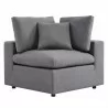 Modway Commix Sunbrella® Outdoor Patio Loveseat in Gray - Corner Chair in Front Angle - Modway Commix Sunbrella® Outdoor Patio Loveseat in Gray - Corner Chair in Front Angle