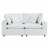 Modway Commix Sunbrella® Outdoor Patio Loveseat - White - Front Angle - Modway Commix Sunbrella® Outdoor Patio Loveseat - White - Front Angle