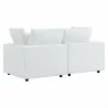 Modway Commix Sunbrella® Outdoor Patio Loveseat - White - Back Side Angle - Modway Commix Sunbrella® Outdoor Patio Loveseat - White - Back Side Angle