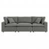 Modway Commix Overstuffed Outdoor Patio Sofa - Charcoal - Front Angle