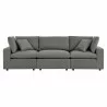 Modway Commix Overstuffed Outdoor Patio Sofa - Charcoal - Front Angle - Modway Commix Overstuffed Outdoor Patio Sofa - Charcoal - Front Angle