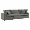 Modway Commix Overstuffed Outdoor Patio Sofa - Charcoal - Front Side Angle - Modway Commix Overstuffed Outdoor Patio Sofa - Charcoal - Front Side Angle