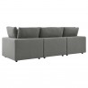 Modway Commix Overstuffed Outdoor Patio Sofa - Charcoal - Back Side Angle