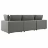Modway Commix Overstuffed Outdoor Patio Sofa - Charcoal - Back Side Angle - Modway Commix Overstuffed Outdoor Patio Sofa - Charcoal - Back Side Angle