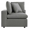 Modway Commix Overstuffed Outdoor Patio Sofa - Charcoal - Corner Chair in Side Angle