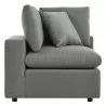 Modway Commix Overstuffed Outdoor Patio Sofa - Charcoal - Corner Chair in Side Angle - Modway Commix Overstuffed Outdoor Patio Sofa - Charcoal - Corner Chair in Side Angle