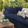 Modway Commix Overstuffed Outdoor Patio Sofa - Navy - Lifestyle