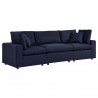 Modway Commix Overstuffed Outdoor Patio Sofa - Navy - Front Side Angle