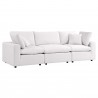 Modway Commix Overstuffed Outdoor Patio Sofa - White - Front Side Angle