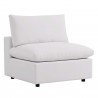 Modway Commix Overstuffed Outdoor Patio Sofa - White - Armless Chair in Front Side Angle