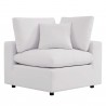 Modway Commix Overstuffed Outdoor Patio Sofa - White - Corner Chair in Front Angle