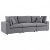 Modway Commix Sunbrella® Outdoor Patio Sofa in Gray - Sofa in Front Side Angle