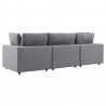 Modway Commix Sunbrella® Outdoor Patio Sofa in Gray - Sofa in Back Side Angle