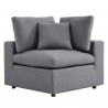 Modway Commix Sunbrella® Outdoor Patio Sofa in Gray - Corner Chair in Front Angle