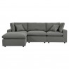 Modway Commix 4-Piece Outdoor Patio Sectional Sofa - Charcoal - Set in Front Angle