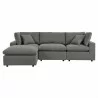 Modway Commix 4-Piece Outdoor Patio Sectional Sofa - Charcoal - Set in Front Angle - Modway Commix 4-Piece Outdoor Patio Sectional Sofa - Charcoal - Set in Front Angle