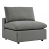 Modway Commix 4-Piece Outdoor Patio Sectional Sofa - Charcoal - Armless Chair in Front Side Angle
