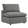 Modway Commix 4-Piece Outdoor Patio Sectional Sofa - Charcoal - Armless Chair in Front Side Angle - Modway Commix 4-Piece Outdoor Patio Sectional Sofa - Charcoal - Armless Chair in Front Side Angle