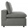 Modway Commix 4-Piece Outdoor Patio Sectional Sofa - Charcoal - Armless Chair in Side Angle