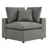 Modway Commix 4-Piece Outdoor Patio Sectional Sofa - Charcoal - Corner Chair in Front Angle