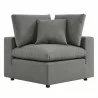 Modway Commix 4-Piece Outdoor Patio Sectional Sofa - Charcoal - Corner Chair in Front Angle - Modway Commix 4-Piece Outdoor Patio Sectional Sofa - Charcoal - Corner Chair in Front Angle