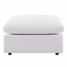 Modway Commix 4-Piece Outdoor Patio Sectional Sofa - White - Ottoman  in Front Angle