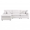 Modway Commix 4-Piece Outdoor Patio Sectional Sofa - White - Set in Front Angle