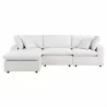 Modway Commix 4-Piece Outdoor Patio Sectional Sofa - White - Set in Front Angle - Modway Commix 4-Piece Outdoor Patio Sectional Sofa - White - Set in Front Angle