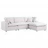 Modway Commix 4-Piece Outdoor Patio Sectional Sofa - White - Set in Front Side Angle