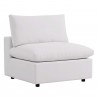 Modway Commix 4-Piece Outdoor Patio Sectional Sofa - White - Armless Chair in Front Side Angle