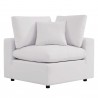 Modway Commix 4-Piece Outdoor Patio Sectional Sofa - White - Corner Chair in Front Side Angle