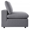 Modway Commix 5-Piece Sunbrella® Outdoor Patio Sectional Sofa - Gray - Armless Chair in Side Angle