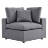 Modway Commix 5-Piece Sunbrella® Outdoor Patio Sectional Sofa - Gray - Corner Chair in Front Angle