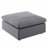 Modway Commix 5-Piece Sunbrella® Outdoor Patio Sectional Sofa - Gray - Ottoman in Front Side Angle