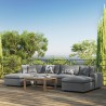 Modway Commix 6-Piece Outdoor Patio Sectional Sofa - Charcoal - Lifestyle