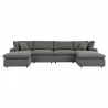 Modway Commix 6-Piece Outdoor Patio Sectional Sofa - Charcoal - Top Angle - Front Angle - Modway Commix 6-Piece Outdoor Patio Sectional Sofa - Charcoal - Top Angle - Front Angle