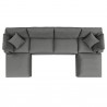 Modway Commix 6-Piece Outdoor Patio Sectional Sofa - Charcoal - Top Angle 
