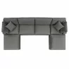 Modway Commix 6-Piece Outdoor Patio Sectional Sofa - Charcoal - Top Angle  - Modway Commix 6-Piece Outdoor Patio Sectional Sofa - Charcoal - Top Angle 