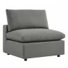 Modway Commix 6-Piece Outdoor Patio Sectional Sofa - Charcoal - Armless Chair in Front Side Angle - Modway Commix 6-Piece Outdoor Patio Sectional Sofa - Charcoal - Armless Chair in Front Side Angle