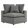 Modway Commix 6-Piece Outdoor Patio Sectional Sofa - Charcoal - Corner Chair in Front Angle - Modway Commix 6-Piece Outdoor Patio Sectional Sofa - Charcoal - Corner Chair in Front Angle