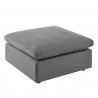 Modway Commix 6-Piece Outdoor Patio Sectional Sofa - Charcoal - Ottoman in Front Side Angle