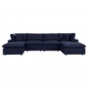 Modway Commix 6-Piece Outdoor Patio Sectional Sofa - Navy - Set in Front Angle